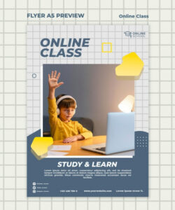 Costum Online Classes Poster Template  Sample