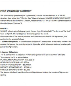 Event Sponsorship Form Template Excel Sample