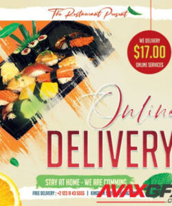 Food Delivery Poster Template  Sample