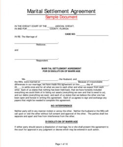 Free Trial Separation Agreement Template Excel Sample