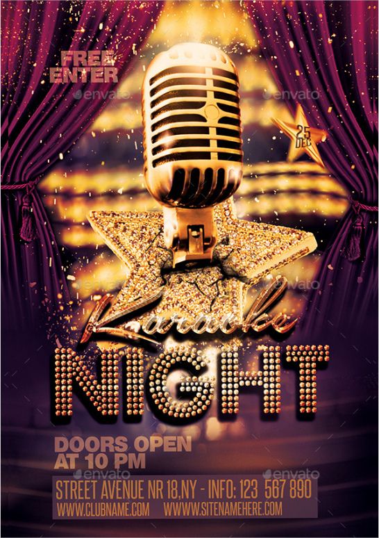 Karaoke Night Poster Template Excel Example