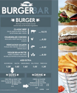 Printable Build Your Own Burger Menu Template Word Sample
