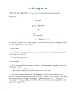 Printable Option To Purchase Agreement Template Doc Sample