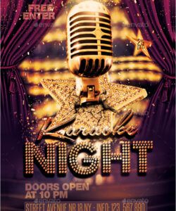 Professional Karaoke Night Poster Template Pdf Example