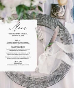 Best Elegant Dinner Menu Template Excel Example