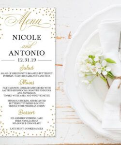 Best Elegant Dinner Menu Template Excel Example