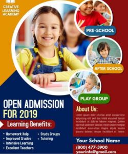 Best School Admission Poster Template Pdf