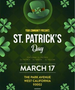 Best St Patrick&amp;#039;S Day Menu Template Doc Sample