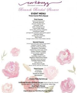 Bridal Shower Menu Template  Sample