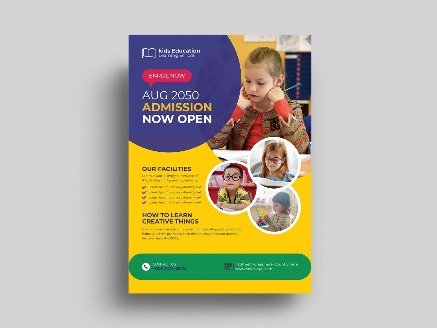 Costum School Admission Poster Template Word Sample