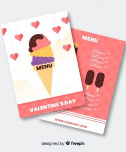 Editable Blank Valentine&amp;#039;S Day Menu Template Doc Sample