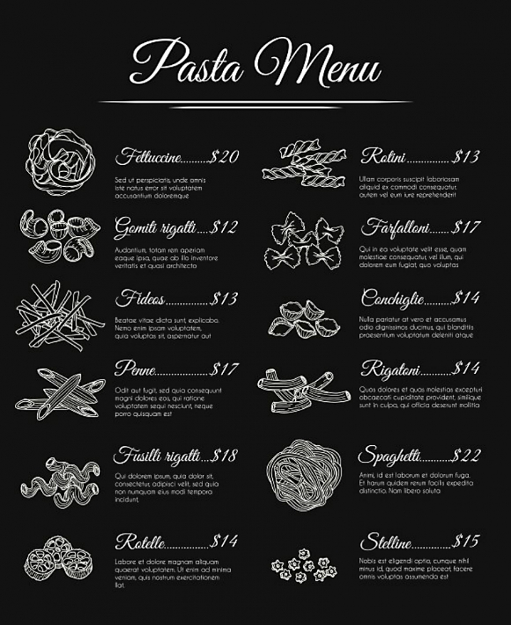 Editable Make Your Own Menu Template Word Sample