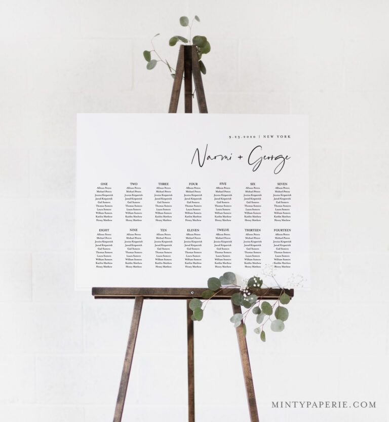 Editable Seating Chart Poster Template PDF Example Minasinternational