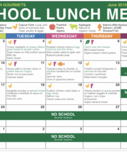 Free School Lunch Menu Template Pdf Example