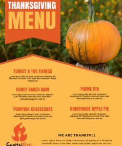 Printable Thanksgiving Menu Template Doc Sample