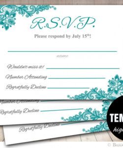 Printable Wedding Rsvp, Menu Choice Template Word Example