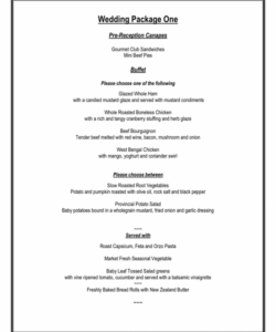 Professional 4 Course Meal Menu Template Pdf Example
