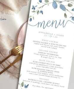 Professional Bridal Shower Menu Template