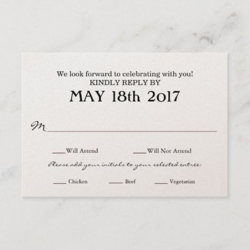 Professional Wedding Rsvp, Menu Choice Template Doc Example