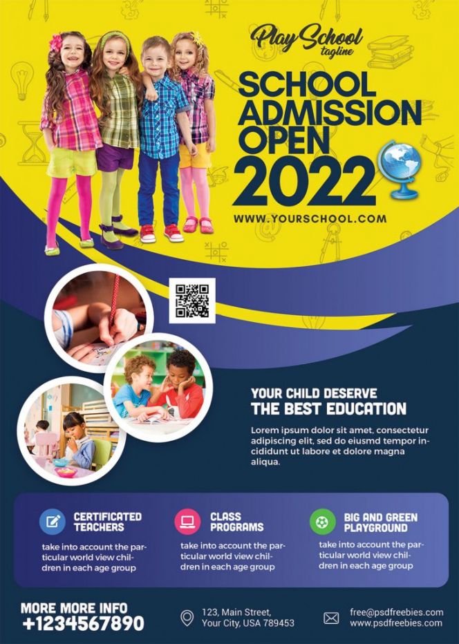 School Admission Poster Template Doc Sample