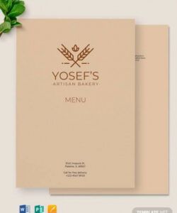 Artisan Bakery Bi Fold Menu Template  Sample