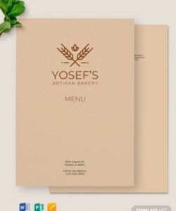 Artisan Bakery Bi Fold Menu Template Word Sample