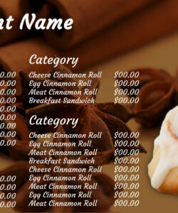 Best Brown Bakery Menu Template Pdf Example