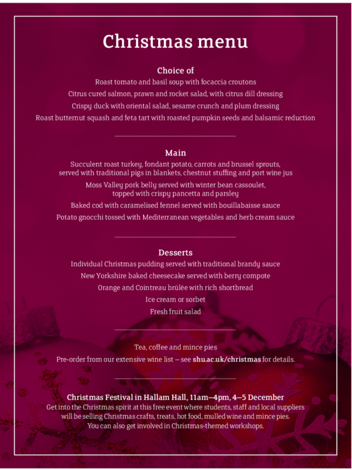 Best Christmas Eve Dinner Menu Template Doc Minasinternational