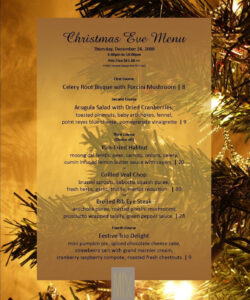 Best Christmas Eve Dinner Menu Template Excel