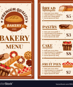 Best Cute Bakery Menu Template Excel