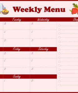 Best Day Care Menu Planning Template Doc Sample