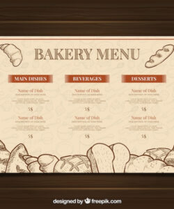 Best Digital Bakery Menu Template  Sample