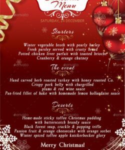 Best Menu Template For Christmas Dinner Pdf Sample