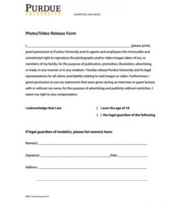 Best Social Media Photo Release Form Template Excel Sample