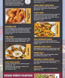 Best Sports Bar And Grill Menu Template Excel Sample