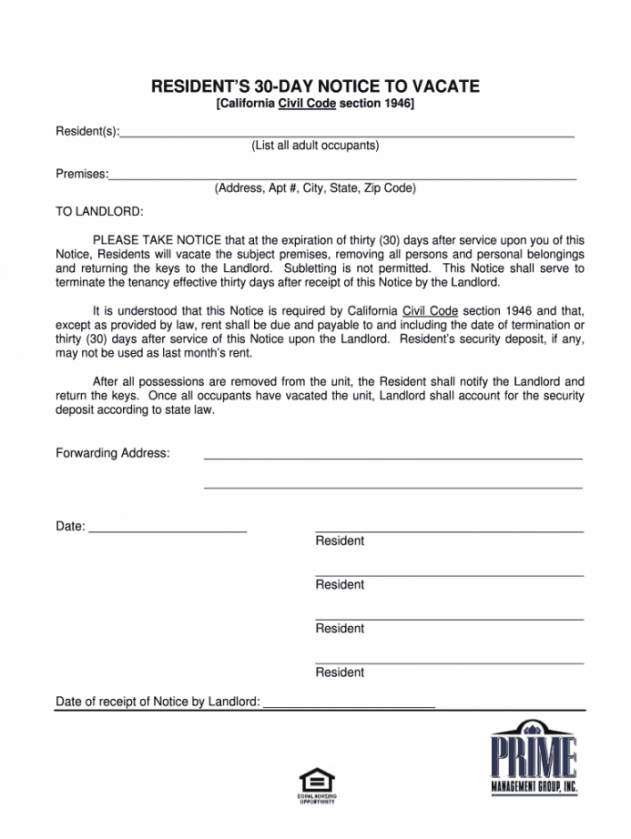 Costum 30 Day Eviction Notice Form Template Pdf Sample