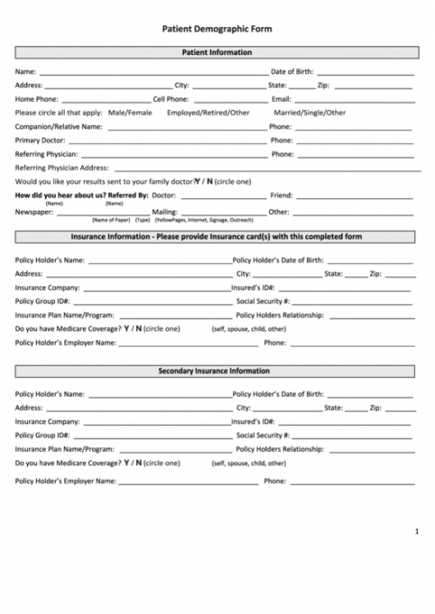 Costum Medical Office Patient Registration Form Template Excel Sample