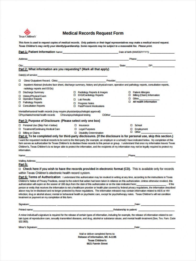 Costum Release Of Information Form Mental Health Template Pdf Example