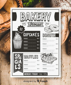 Digital Bakery Menu Template  Sample