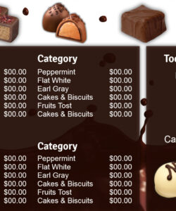 Editable Brown Bakery Menu Template Pdf Example