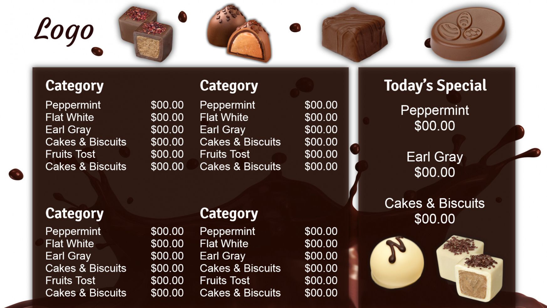 Editable Brown Bakery Menu Template Pdf Example