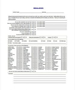 Editable Dental Medical History Update Form Template Word Sample