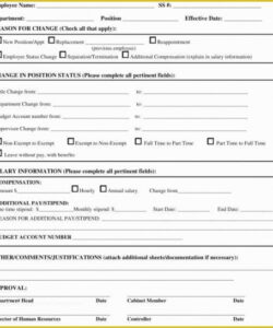 Editable Employee Change Of Status Form Template Doc