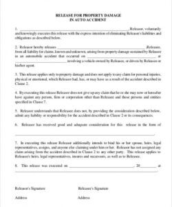 Editable Release Of All Claims Form Template Pdf