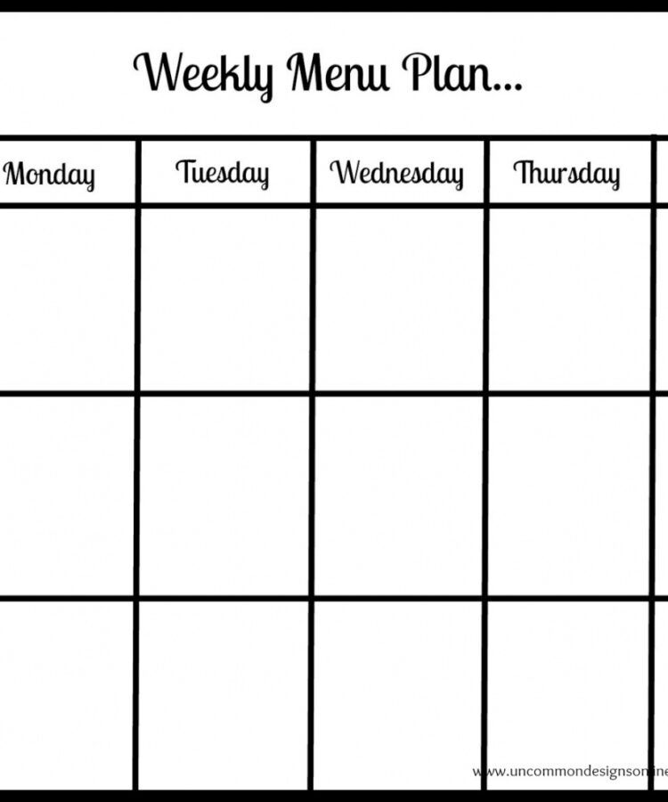 Nursing Home Menu Template