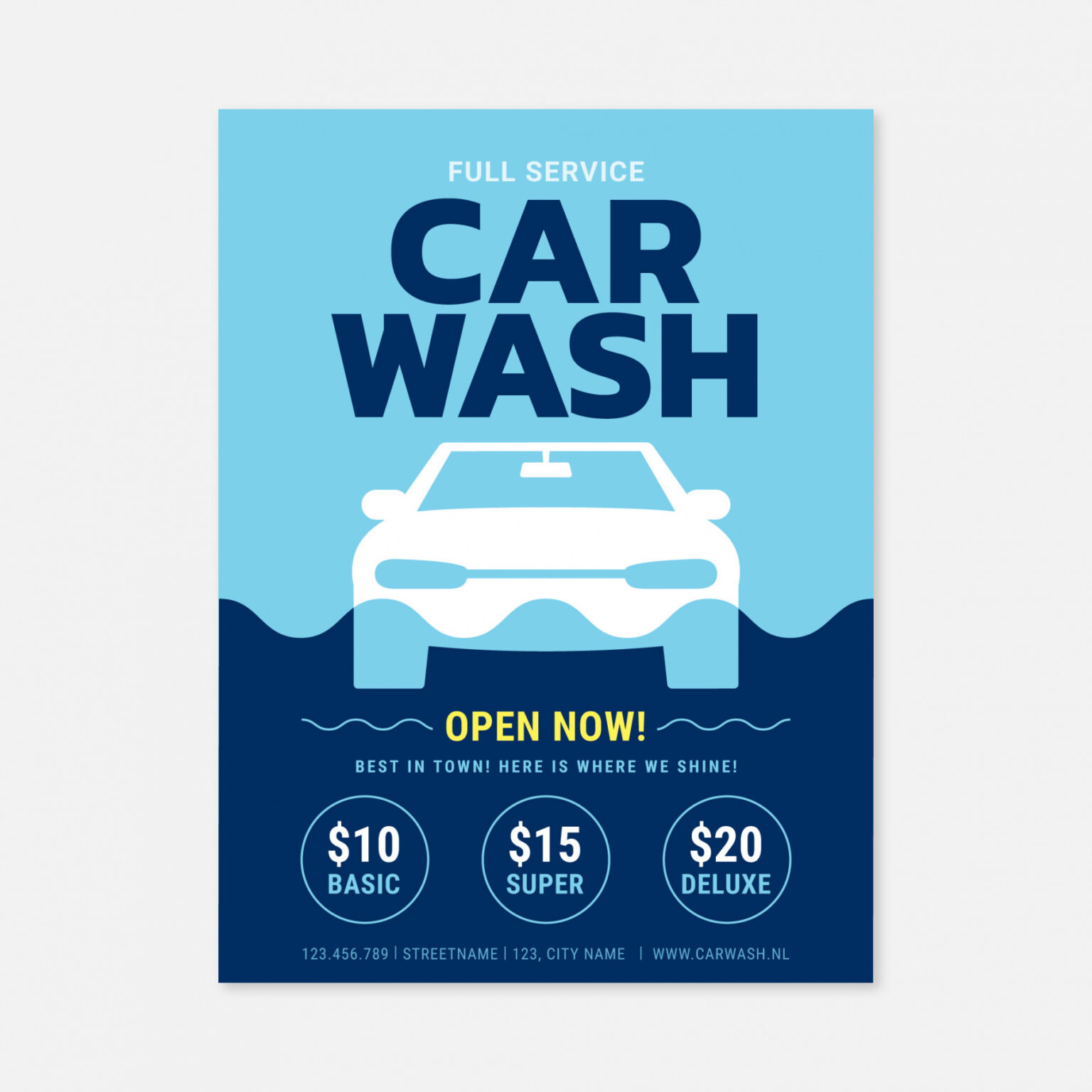 Auto Detailing Price Menu Template