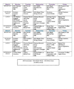 Free Daycare Child Care Menu Template