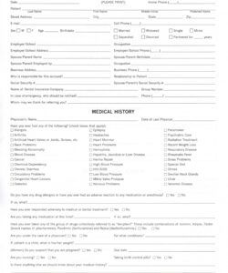 Free Dental Medical History Update Form Template Word Example ...