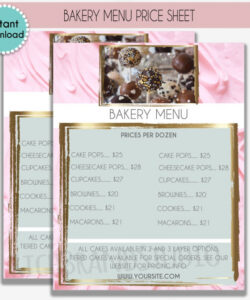 Free Digital Bakery Menu Template Word Example