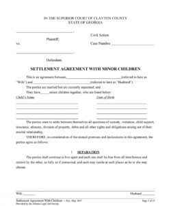 Free Form Child Custody Agreement Without Court Template Doc